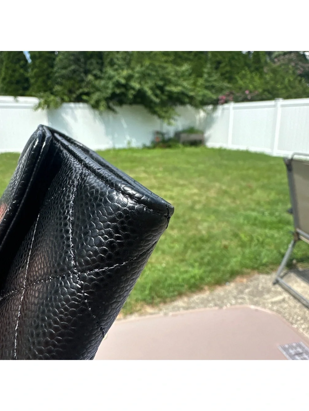 Chanel 2014 Black Caviar Quilted CC Long Flap Wallet Box